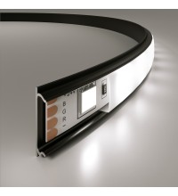 LL-2-ALP012 / Гибкий алюминиевый профиль черный/белый для LED ленты (под ленту до 10mm)