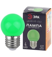 Лампа светодиодная ERAGL45-E27 P45 1Вт шар зел. E27 4SMD для белт-лайт ЭРА Б0049574