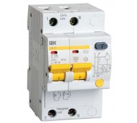 Выключатель автоматический дифференциального тока 2п C 25А 100мА тип AC 4.5кА АД-12 ИЭК MAD10-2-025-C-100