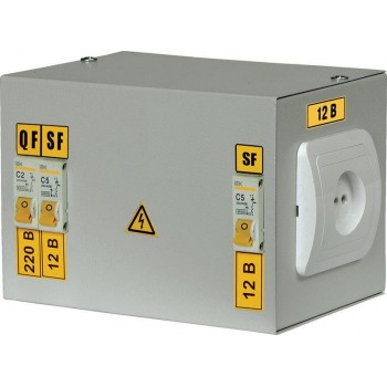 Ящик с понижающим трансформатором ЯТП 0.25 220/12B (2 авт. выкл.) ИЭК MTT12-012-0250