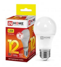 Лампа светодиодная LED-A60-VC 12Вт 230В E27 3000К 1080Лм IN HOME 4690612020235