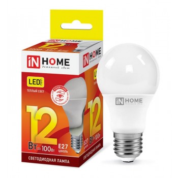 Лампа светодиодная LED-A60-VC 12Вт 230В E27 3000К 1080Лм IN HOME 4690612020235
