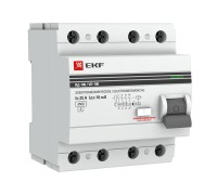 Выключатель дифференциального тока (УЗО) 4п 25А 30мА тип AC ВД-100 PROxima (электромех.) EKF elcb-4-25-30-em-pro