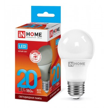 Лампа светодиодная LED-A65-VC 20Вт 230В E27 4000К 1800Лм IN HOME 4690612020303