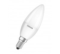 Лампа светодиодная LED STAR CLASSIC B 60 6.5W/830 6.5Вт свеча 3000К тепл. бел. E14 550лм 220-240В матов. пласт. OSRAM 4058075134171