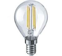 Лампа светодиодная филаментная 80 889 OLL-F-G45-10-230-4K-E14 10Вт шар прозрачная 4000К нейтр. бел. E14 1000лм 220-240В ОНЛАЙТ 80889