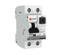 Выключатель автоматический дифференциального тока 1п+N 2мод. C 40А 30мА тип A 6кА АВДТ-63 (эл-мех.) PROxima EKF DA63-40-30