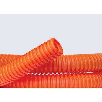 Труба гофрированная ПНД d16мм тяжелая с протяж. оранж. (уп.100м) ДКС 71516