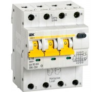 Выключатель автоматический дифференциального тока 4п (3P+N) C 16А 30мА тип A 6кА АВДТ-34 ИЭК MAD22-6-016-C-30
