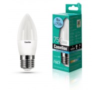 Лампа светодиодная LED8-C35/845/E27 8Вт свеча 4500К белый E27 750лм 170-265В Camelion 12390