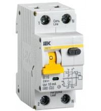 Выключатель автоматический дифференциального тока 2п (1P+N) B 16А 10мА тип A 6кА АВДТ-32 ИЭК MAD22-5-016-B-10