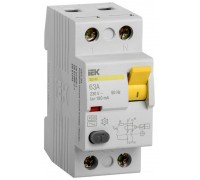 Выключатель дифференциального тока (УЗО) 2п 63А 100мА тип AC ВД1-63 ИЭК MDV10-2-063-100