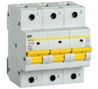 Выключатель автоматический модульный 3п D 125А 15кА ВА47-150 IEK MVA50-3-125-D