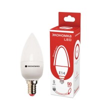 Лампа светодиодная LED 9Вт Свеча E14 230В 4500К 850лм ЭКОНОМКА Eco_LED9wCNE1445