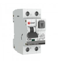 Выключатель автоматический дифференциального тока C 20А 30мА тип A 6кА АВДТ-63 (электрон.) PROxima EKF DA63-20-30e