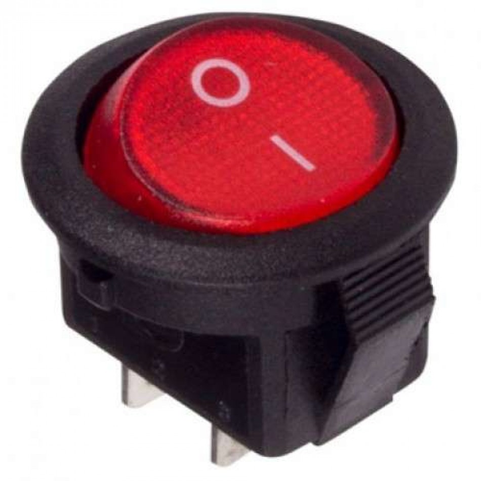 Выключатель клавишный 250v 3а (2с) on-off красный Micro Rexant