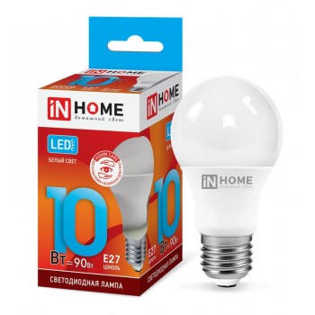 Лампа светодиодная LED-A60-VC 10Вт 230В E27 4000К 900Лм IN HOME 4690612020211