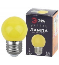 Лампа светодиодная 4SMD Р45-1W-E27 шар жел. 1Вт E27 ERAYL45-E27 (для белт-лайт) ЭРА Б0049576