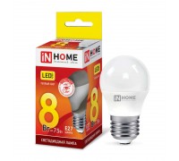 Лампа светодиодная LED-ШАР-VC 8Вт 230В E27 3000К 600Лм IN HOME 4690612020563