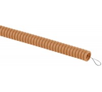 Труба гофрированная ПВХ легкая d20мм с протяжкой сосна (уп.25м) Эра Б0043212