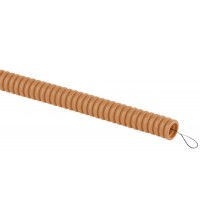 Труба гофрированная ПВХ легкая d20мм с протяжкой сосна (уп.25м) Эра Б0043212