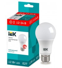 Лампа светодиодная A60 шар 12Вт 12-24В 4000К E27 (низковольтная) IEK LLE-A60-12-12-24-40-E27