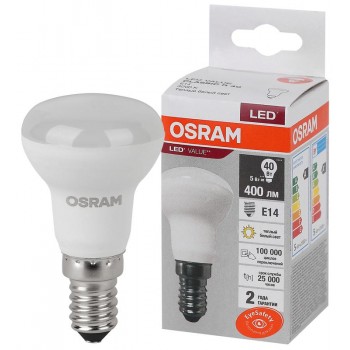 Лампа светодиодная LED Value LVR40 5SW/830 230В E14 10х1 RU OSRAM 4058075582514