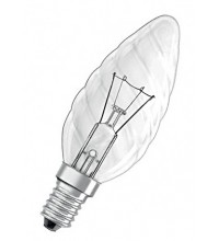 Лампа GE 60TC1/CL/E14 230V (витая прозрачная свеча "хрусталь")