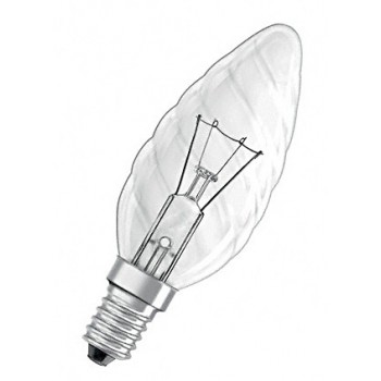 Лампа CLASSIC BW CL 40W 230V E27 (свеча витая прозрачная d=35 l=100)