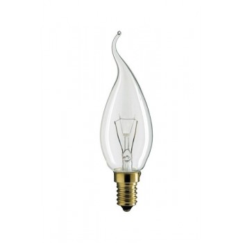 Лампа DECOR С35 FLAME GL 60W E14 (230V) FOTON LIGHTING (S114) свеча на ветру золотая