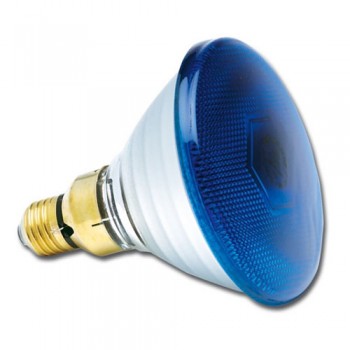 Лампа PAR38 FLOOD BLUE 30 80W 230V E27 (лампа-фара синяя d=122 l=136)