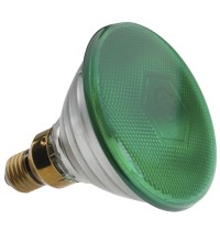 Лампа PAR38 FLOOD GREEN 30 80W 230V E27 (лампа-фара зелёная d=122 l=136)