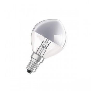 Лампа DECOR P SILVER 40W 230V E14 (шарик серебряный купол d=45 l=80)