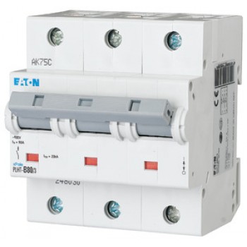 Выключатель автоматический модульный 3п C 80А 20кА PLHT-C80/3 EATON 248039