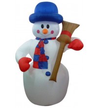 Фигура "Снеговик с метлой" 3D надувная 180см внутр. подсв. 15Вт 12В IP44 (с блоком питания и компрес.) NEON-NIGHT 511-122