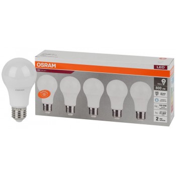 Лампа светодиодная LED Value LVCLA75 10SW/865 230В E27 2х5 RU (уп.5шт) OSRAM 4058075577770