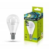 Лампа светодиодная LED-G45-9W-E14-4К Шар 9Вт E14 4000К 172-265В Ergolux 13174